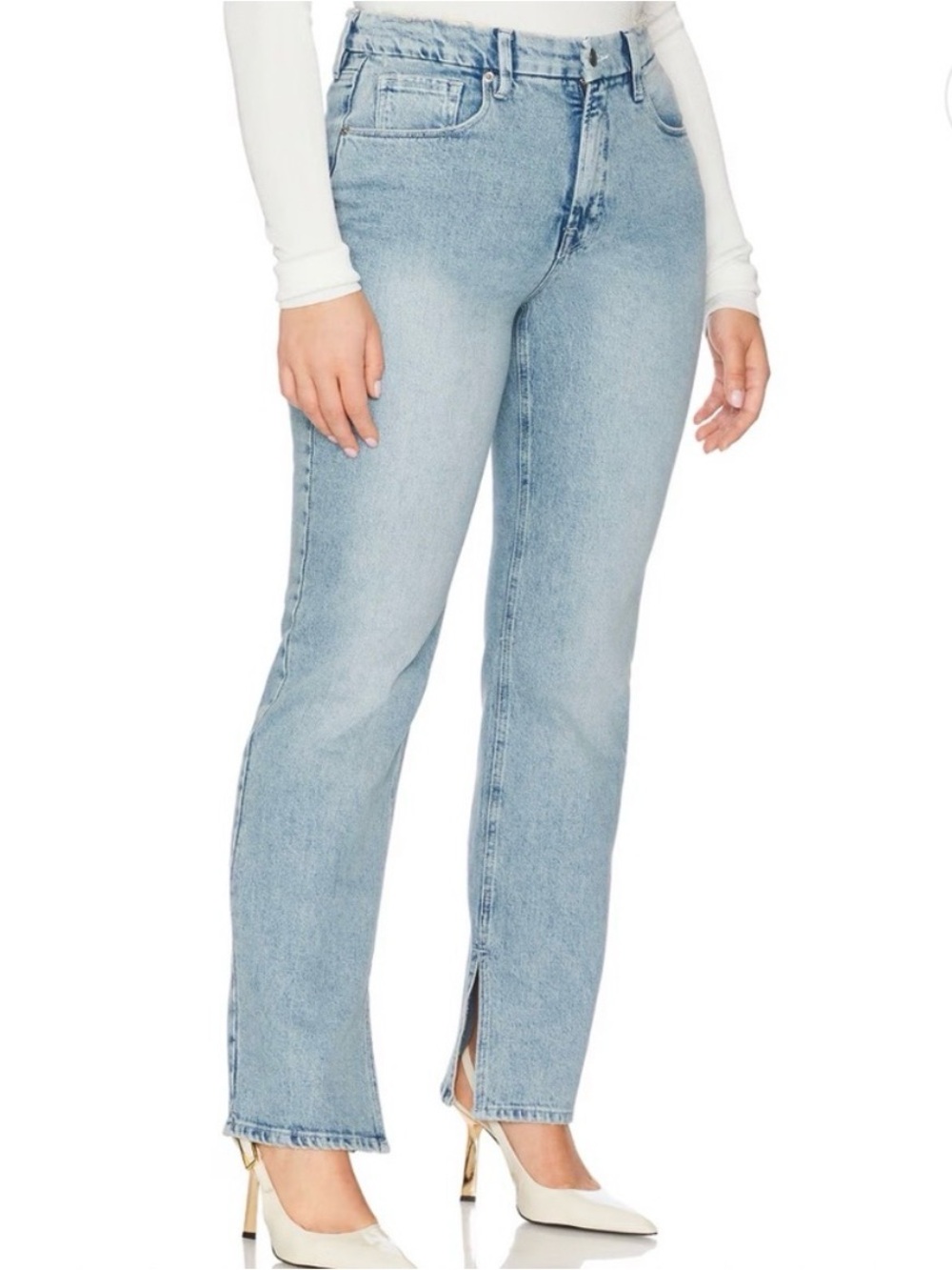 NWT Good American Good Icon Straight High Rise Jeans Size 10